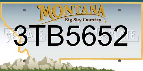 3TB5652 Montana License Plate