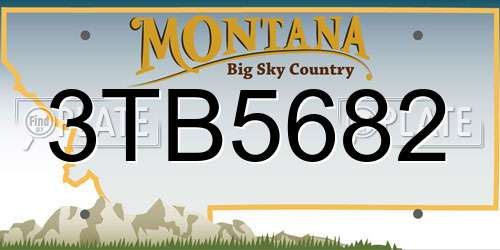 3TB5682 Montana License Plate