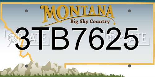 3TB7625 Montana License Plate