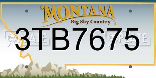 3TB7675 Montana License Plate