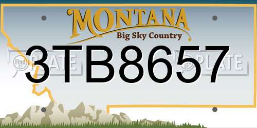 3TB8657 Montana License Plate