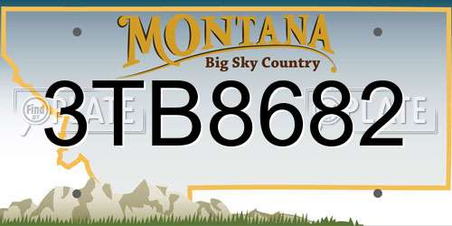 3TB8682 Montana License Plate