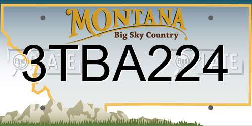 3TBA224 Montana License Plate