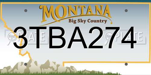 3TBA274 Montana License Plate