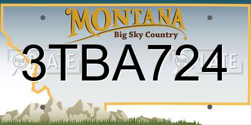 3TBA724 Montana License Plate