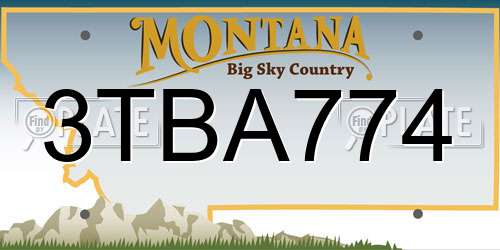 3TBA774 Montana License Plate