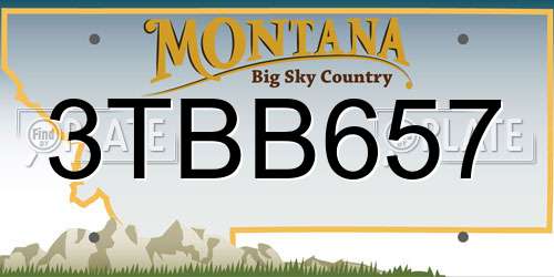 3TBB657 Montana License Plate