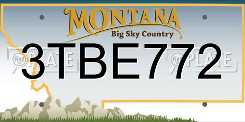 3TBE772 Montana License Plate