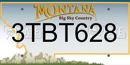 3TBT628 Montana License Plate