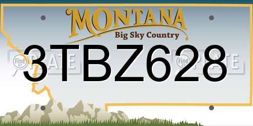 3TBZ628 Montana License Plate