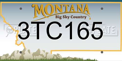 3TC165 Montana License Plate