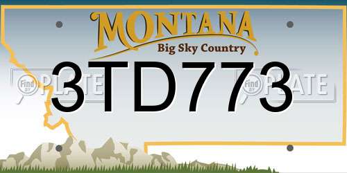 3TD773 Montana License Plate