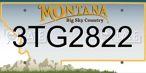 3TG2822 Montana License Plate