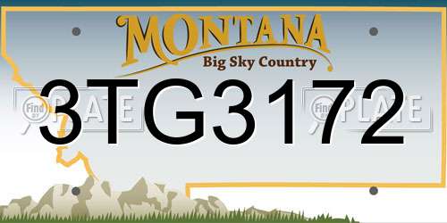 3TG3172 Montana License Plate