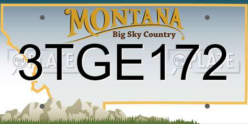 3TGE172 Montana License Plate
