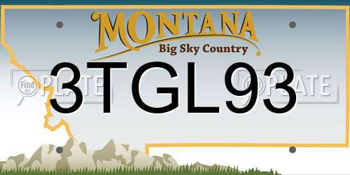 3TGL93 Montana License Plate