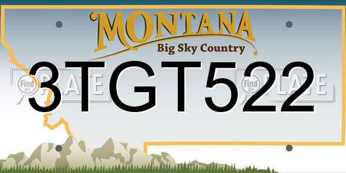 3TGT522 Montana License Plate