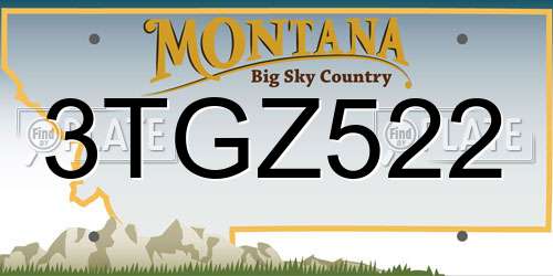 3TGZ522 Montana License Plate