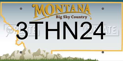 3THN24 Montana License Plate