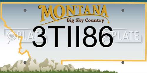 3TII86 Montana License Plate