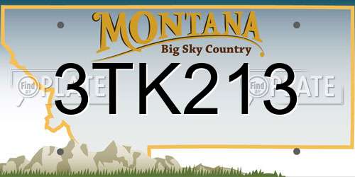 3TK213 Montana License Plate