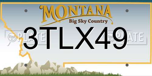 3TLX49 Montana License Plate
