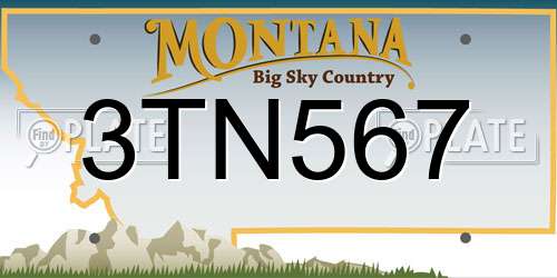3TN567 Montana License Plate