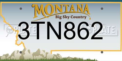 3TN862 Montana License Plate
