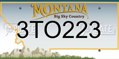 3TO223 Montana License Plate