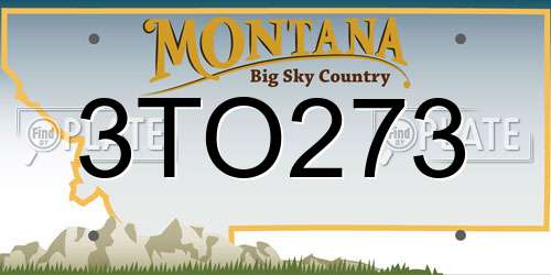 3TO273 Montana License Plate