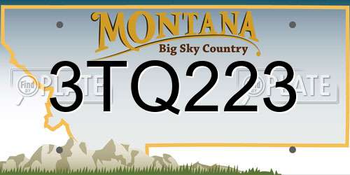 3TQ223 Montana License Plate