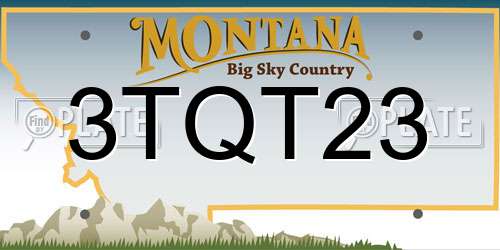 3TQT23 Montana License Plate