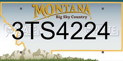 3TS4224 Montana License Plate