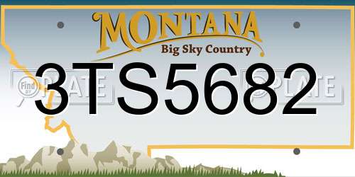 3TS5682 Montana License Plate