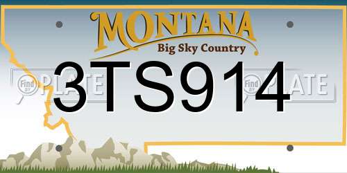 3TS914 Montana License Plate
