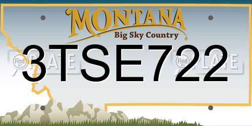 3TSE722 Montana License Plate