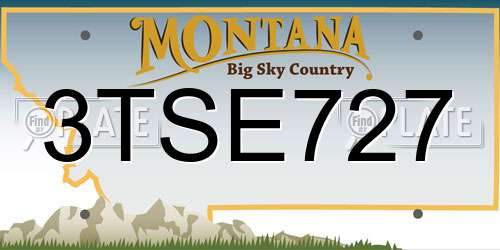 3TSE727 Montana License Plate