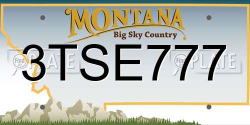 3TSE777 Montana License Plate