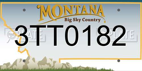 3TT0182 Montana License Plate