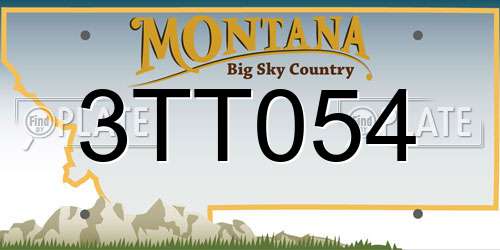 3TT054 Montana License Plate