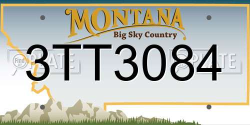 3TT3084 Montana License Plate