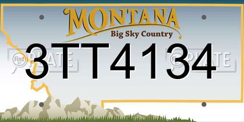 3TT4134 Montana License Plate