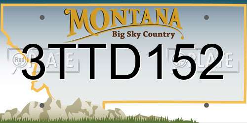 3TTD152 Montana License Plate
