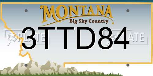 3TTD84 Montana License Plate