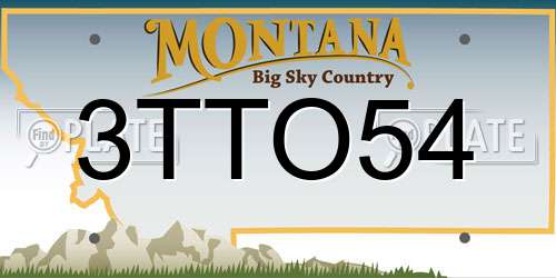 3TTO54 Montana License Plate