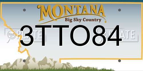 3TTO84 Montana License Plate