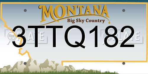 3TTQ182 Montana License Plate