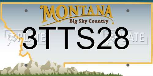 3TTS28 Montana License Plate