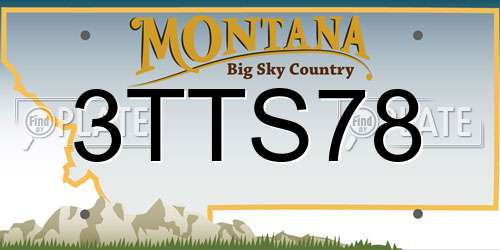 3TTS78 Montana License Plate