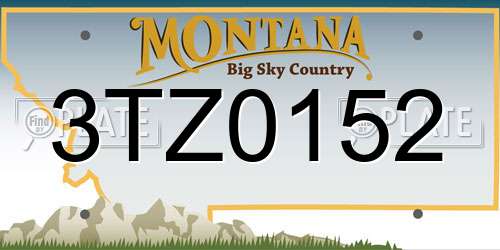 3TZ0152 Montana License Plate